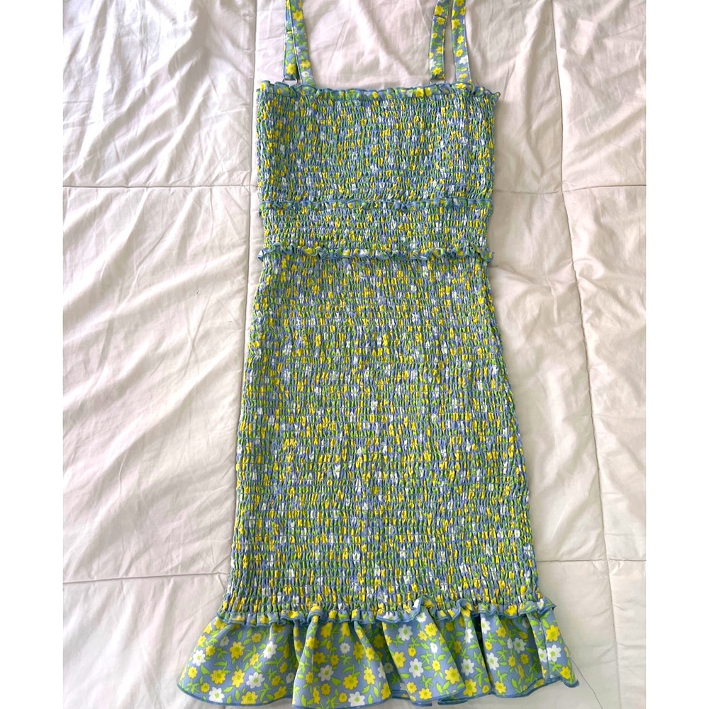 Floral smocked midi dress
